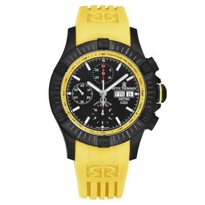 Revue Thommen Air Speed Chronograph Black Dial Men's Watch 16071.6678 In Black / Yellow