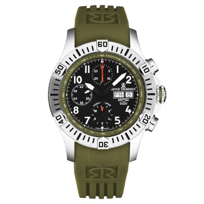 Revue Thommen Air Speed Chronograph Black Dial Men's Watch 16071.6734 In Black / Green