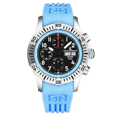 Revue Thommen Air Speed Chronograph Black Dial Men's Watch 16071.6735 In Black / Blue