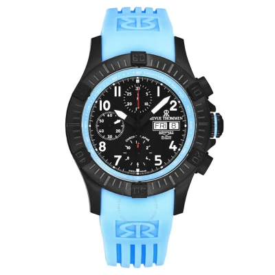 Revue Thommen Air Speed Chronograph Black Dial Men's Watch 16071.6775 In Black / Blue