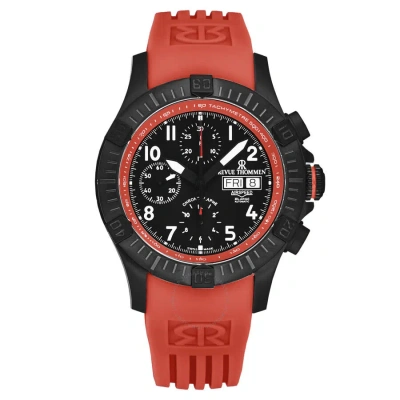 Revue Thommen Air Speed Chronograph Black Dial Men's Watch 16071.6776 In Red   / Black