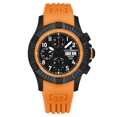 Revue Thommen Air Speed Chronograph Black Dial Men's Watch 16071.6779 In Black / Orange