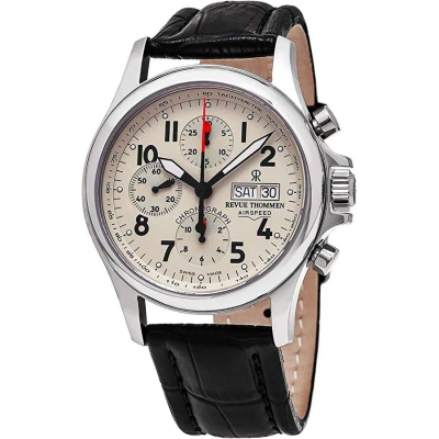 Revue Thommen Airspeed Chronograph Automatic Men's Watch 17081.6538 In Black / Cream