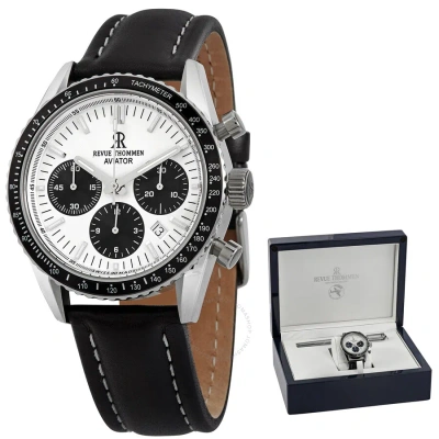 Revue Thommen Aviator Chronograph Automatic Silver Dial Men's Watch 17000.6532 In Black / Silver