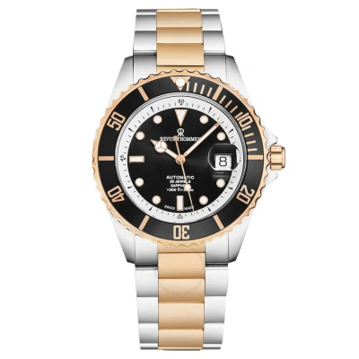 Revue Thommen Diver Automatic Black Dial Men's Watch 17571.2457 In Two Tone  / Black / Gold Tone / Rose / Rose Gold Tone