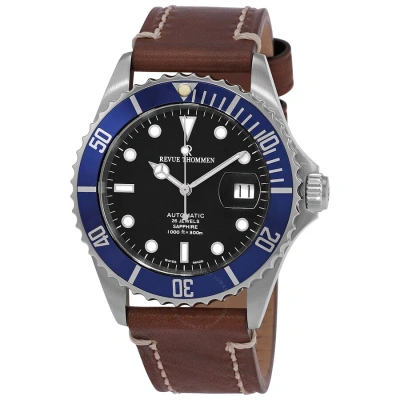 Revue Thommen Diver Automatic Black Dial Men's Watch 17571.2535 In Black / Blue / Brown