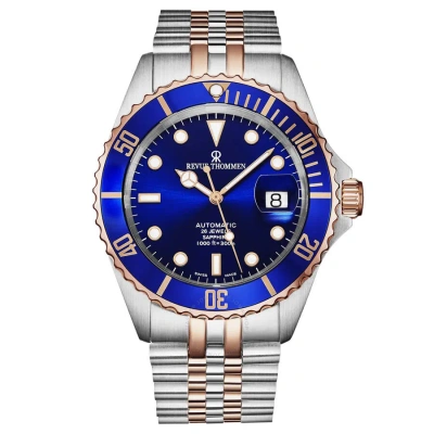 Revue Thommen Diver Automatic Blue Dial Men's Watch 17571.2255 In Two Tone  / Blue / Gold Tone / Rose / Rose Gold Tone