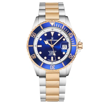 Revue Thommen Diver Automatic Blue Dial Men's Watch 17571.2455 In Two Tone  / Blue / Gold Tone / Rose / Rose Gold Tone