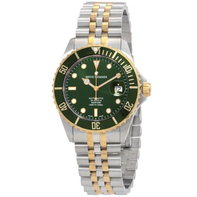 Revue Thommen Diver Automatic Green Dial Men's Watch 17571.2244 In Two Tone  / Gold Tone / Green / Yellow