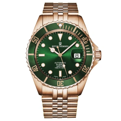Revue Thommen Diver Automatic Green Dial Men's Watch 17571.2264 In Gold Tone / Green / Rose / Rose Gold Tone
