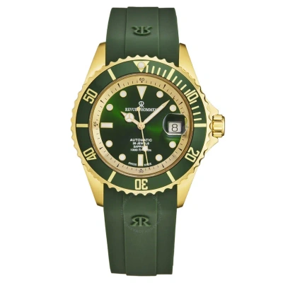 Revue Thommen Diver Automatic Green Dial Men's Watch 17571.2314 In Gold Tone / Green / Yellow