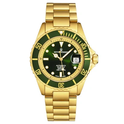 Revue Thommen Diver Automatic Green Dial Men's Watch 17571.2414 In Gold Tone / Green / Yellow