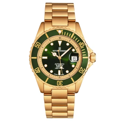 Revue Thommen Diver Automatic Green Dial Men's Watch 17571.2464 In Gold Tone / Green / Rose / Rose Gold Tone