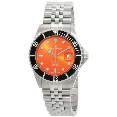 Revue Thommen Diver Automatic Orange Dial Men's Watch 17571.2239 In Black / Orange