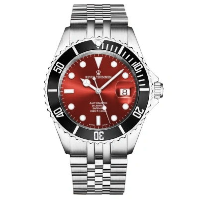 Revue Thommen Diver Automatic Red Dial Men's Watch 17571.2238 In Red   / Black
