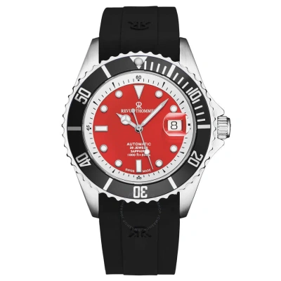 Revue Thommen Diver Automatic Red Dial Men's Watch 17571.2338 In Red   / Black
