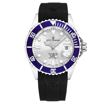 Revue Thommen Diver Automatic Silver Dial Men's Watch 17571.2825 In Black / Blue / Silver