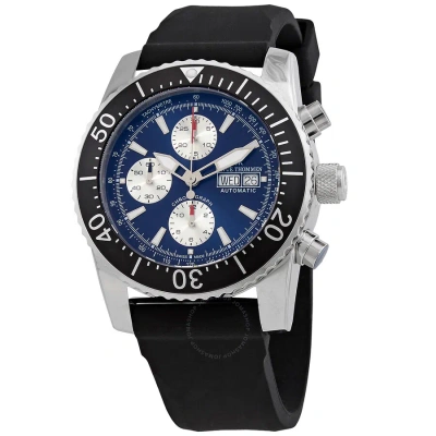Revue Thommen Diver Chronograph Automatic Blue Dial Men's Watch 17030.6525 In Black / Blue / Silver
