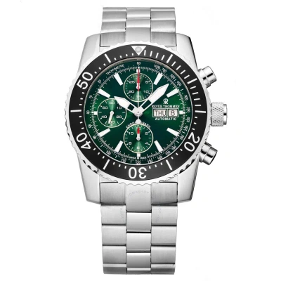 Revue Thommen Diver Chronograph Automatic Green Dial Men's Watch 17030.6122 In Black / Green