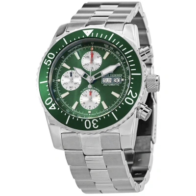 Revue Thommen Diver Chronograph Automatic Green Dial Men's Watch 17030.6131 In Green / Silver