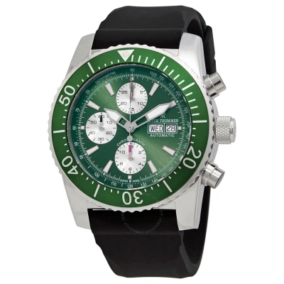 Revue Thommen Diver Chronograph Automatic Green Dial Men's Watch 17030.6531 In Black / Green / Silver