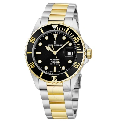 Revue Thommen Diver Xl Automatic Black Dial Men's Watch 17571.2147 In Two Tone  / Black / Gold Tone / Yellow