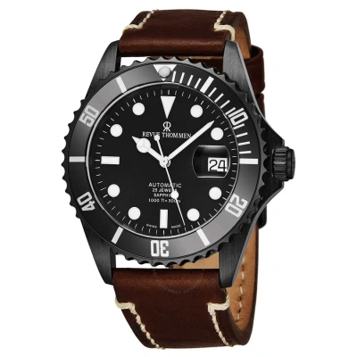Revue Thommen Diver Xl Automatic Black Dial Men's Watch 17571.2577 In Black / Brown