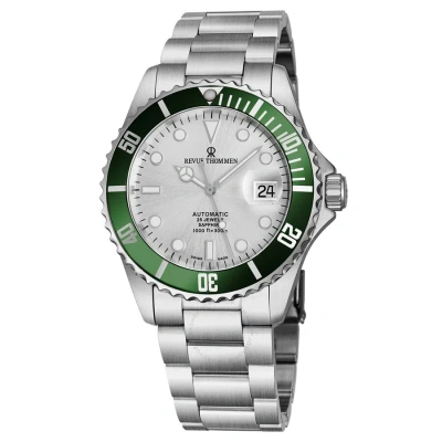 Revue Thommen Diver Xl Automatic Silver Dial Men's Watch 17571.2124 In Green / Silver