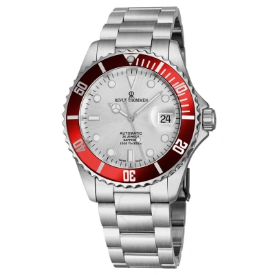 Revue Thommen Diver Xl Automatic Silver Dial Men's Watch 17571.2126 In Red   / Silver