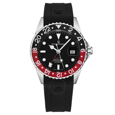 Revue Thommen Gmt Diver Automatic Black Dial Men's Watch 17572.2836 In Red   / Black