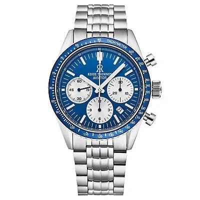 Pre-owned Revue Thommen Men's 17000.6135 'aviator' Blue Dial Chronograph Automatic Watch