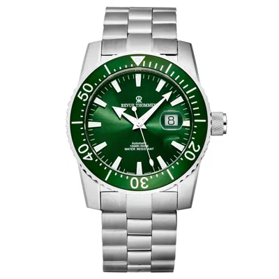 Pre-owned Revue Thommen Men's 17030.2134 'diver' Green Dial Swiss Automatic Watch