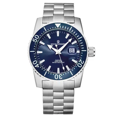 Pre-owned Revue Thommen Men's 17030.2135 'diver' Blue Dial Stainless Steel Automatic Watch