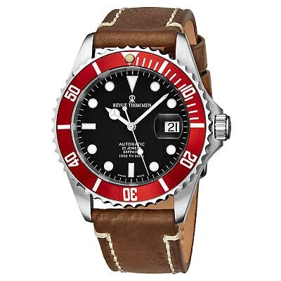 Pre-owned Revue Thommen Men's 17571.2536 'diver' Black Dial Swiss Automatic Watch