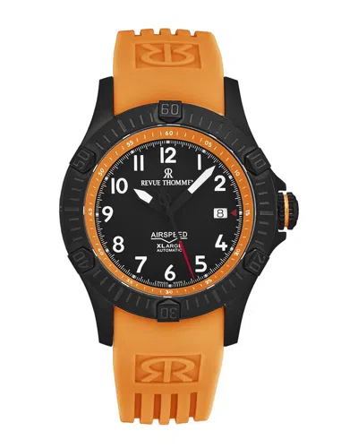 Revue Thommen Air Speed Automatic Black Dial Men's Watch 16070.4779 In Black / Orange