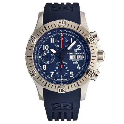 Pre-owned Revue Thommen Men's Airspeed Blue Dial Chronograph Automatic Watch 16071.6825