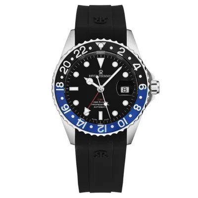 Pre-owned Revue Thommen Men's Diver Black Dial Black & Blue Gmt Bezel Automatic 17572.2833