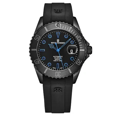 Pre-owned Revue Thommen Men's 'diver' Black Dial Black Rubber Swiss Automatic 17571.2775