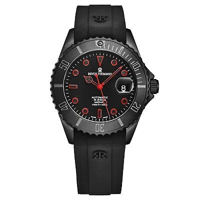 Pre-owned Revue Thommen Men's 'diver' Black Dial Black Rubber Swiss Automatic 17571.2776