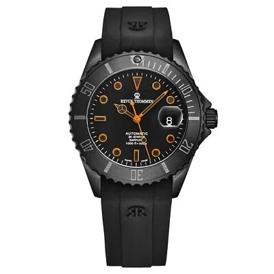 Pre-owned Revue Thommen Men's 'diver' Black Dial Black Rubber Swiss Automatic 17571.2779