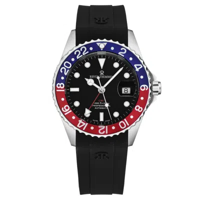 Pre-owned Revue Thommen Men's Diver Black Dial Blue/red Gmt Bezel Automatic 17572.2835