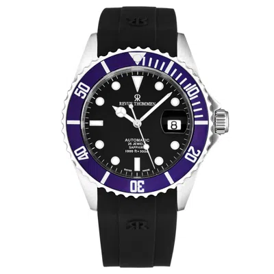 Pre-owned Revue Thommen 's Men's Diver Black Dial Rubber Strap Automatic Watch 17571.2835