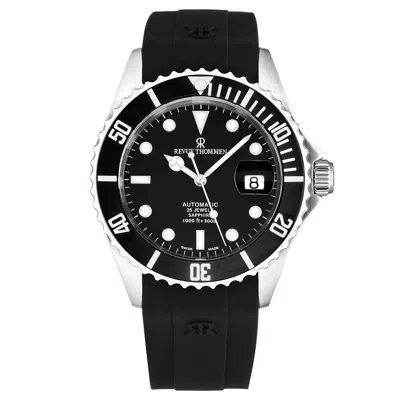 Pre-owned Revue Thommen 's Men's Diver Black Dial Rubber Strap Automatic Watch 17571.2837