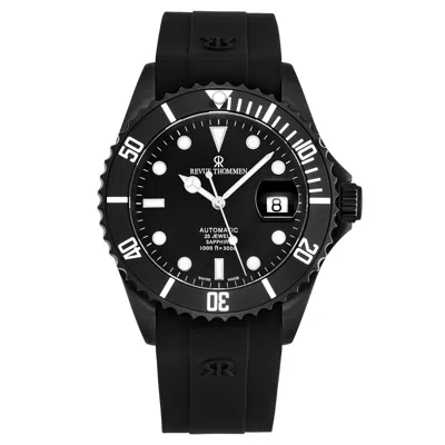 Pre-owned Revue Thommen Men's Diver Black Dial Rubber Strap Automatic Watch 17571.2877