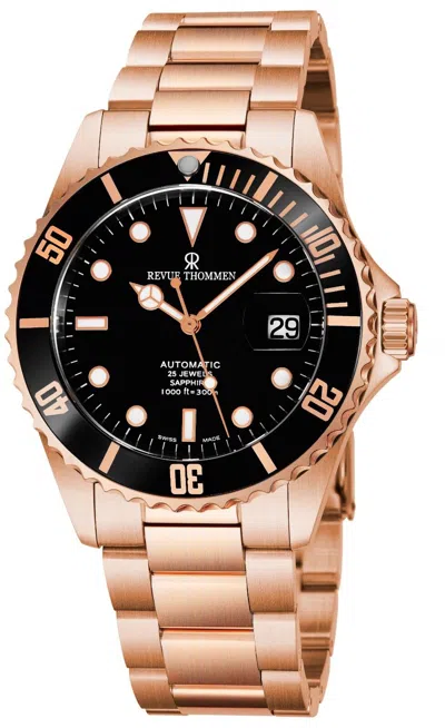 Pre-owned Revue Thommen Men's Diver Black Dial Stainless Steel Automatic Watch 17571.2167