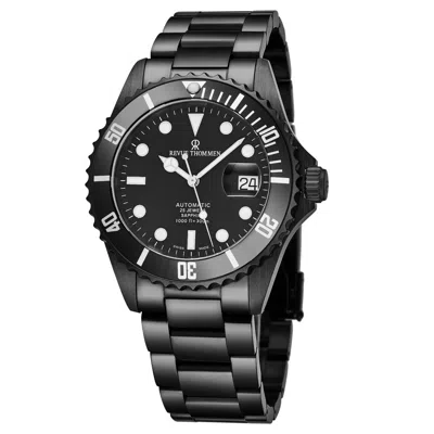 Pre-owned Revue Thommen Men's Diver Black Dial Stainless Steel Automatic Watch 17571.2177