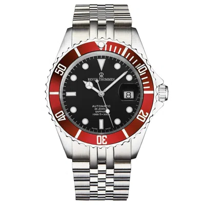 Pre-owned Revue Thommen Men's Diver Black Dial Stainless Steel Automatic Watch 17571.2236