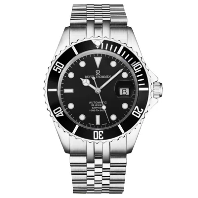 Pre-owned Revue Thommen Men's Diver Black Dial Stainless Steel Automatic Watch 17571.2237