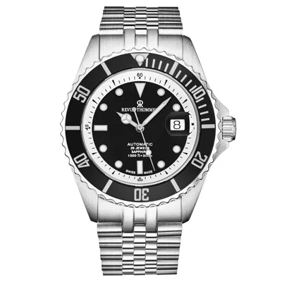 Pre-owned Revue Thommen Men's Diver Black Dial Stainless Steel Automatic Watch 17571.2937