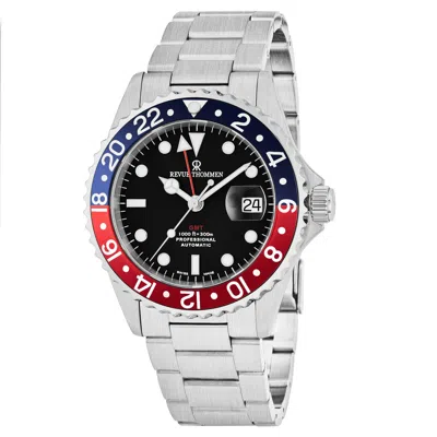 Pre-owned Revue Thommen Men's Diver Black Dial Stainless Steel Automatic Watch 17572.2135